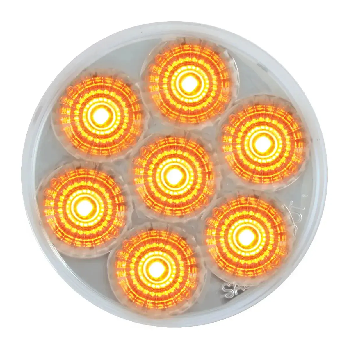 76666 2.5" Low Profile Spyder Amber/ Clear 7 Led Dual/3Wires Light 1