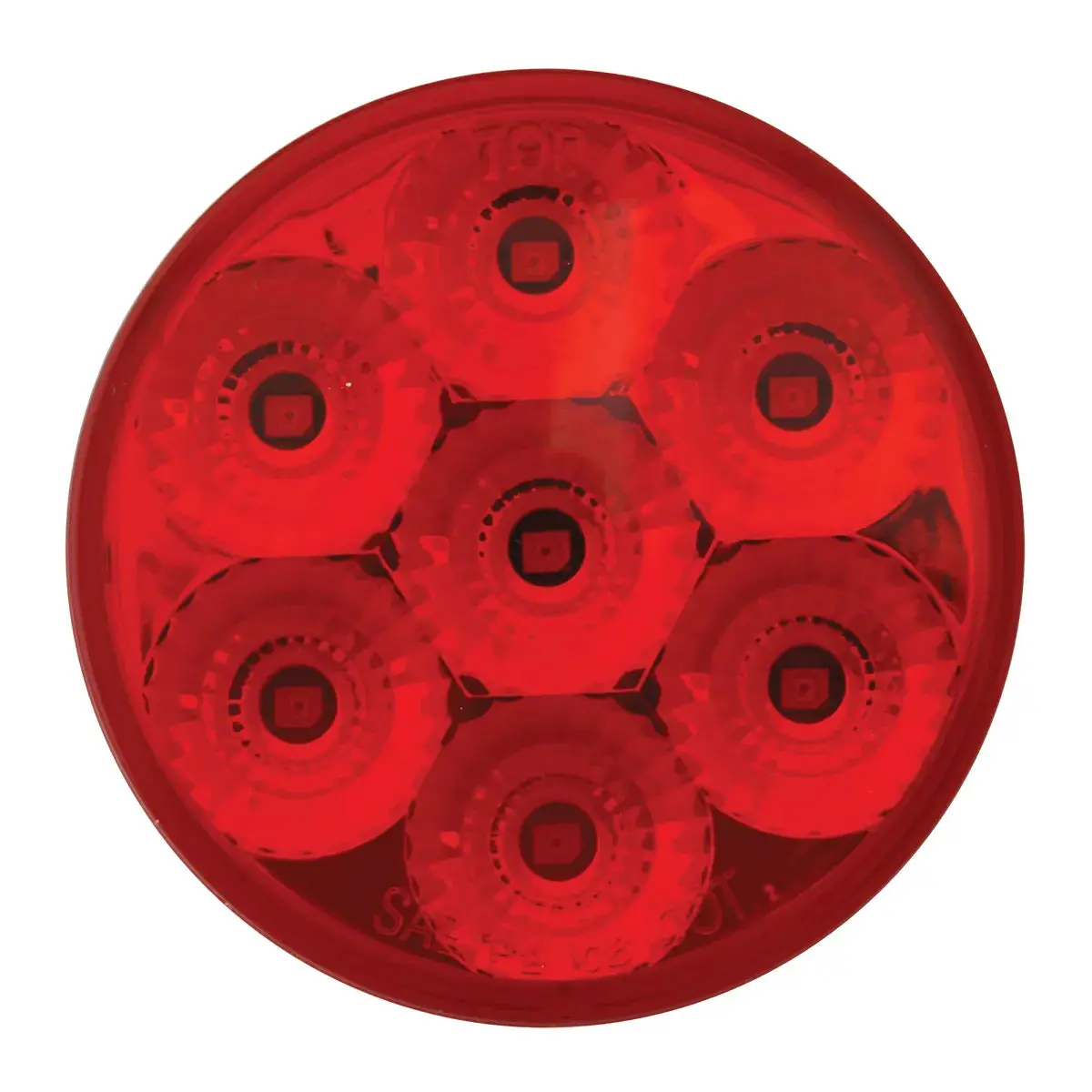 76662Bp 2.5" Low Profile Spyder Red 7 Led Marker Light, Red Lens 1