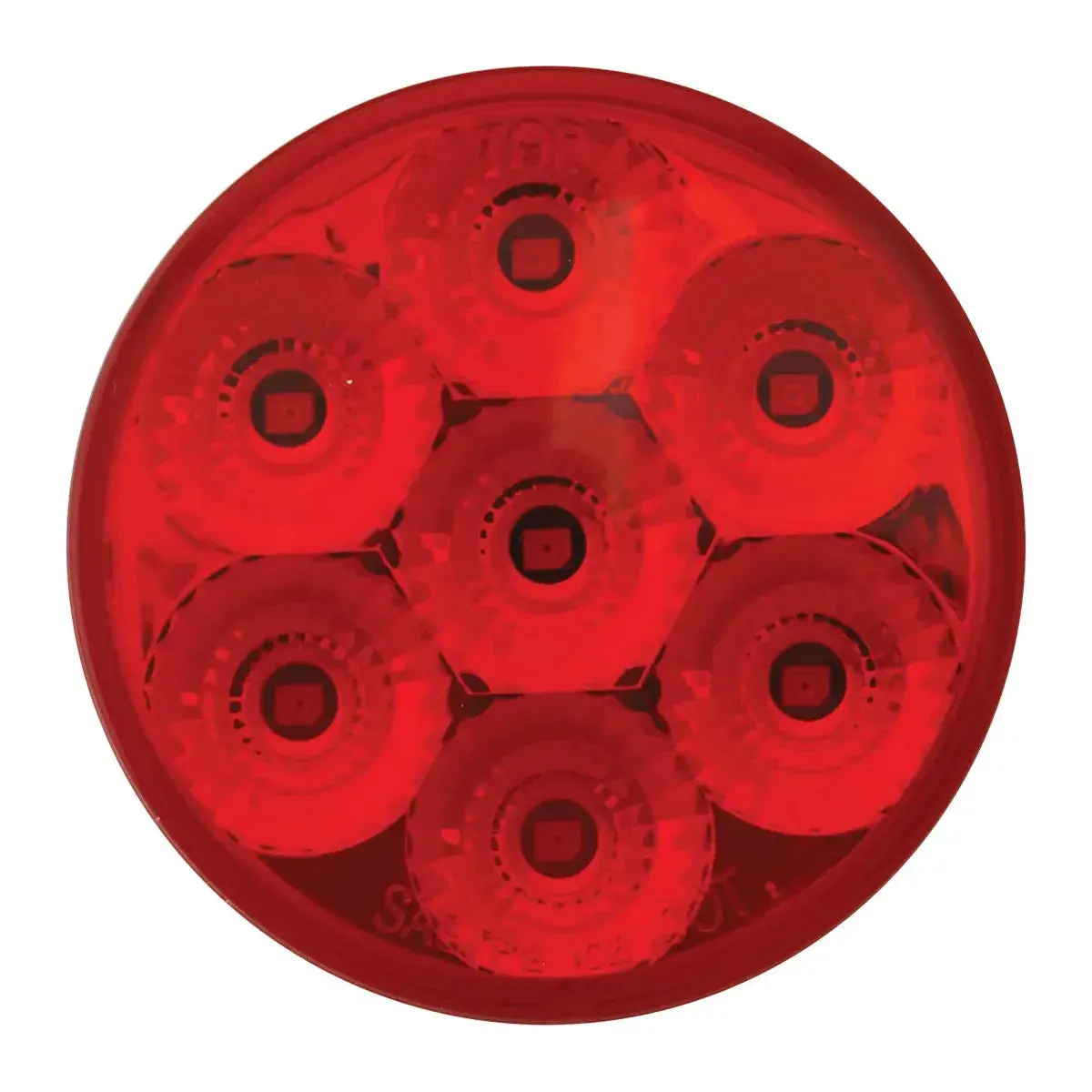 76667 2.5" Low Profile Spyder Red/ Red 7 Led Dual/3Wires Light 1