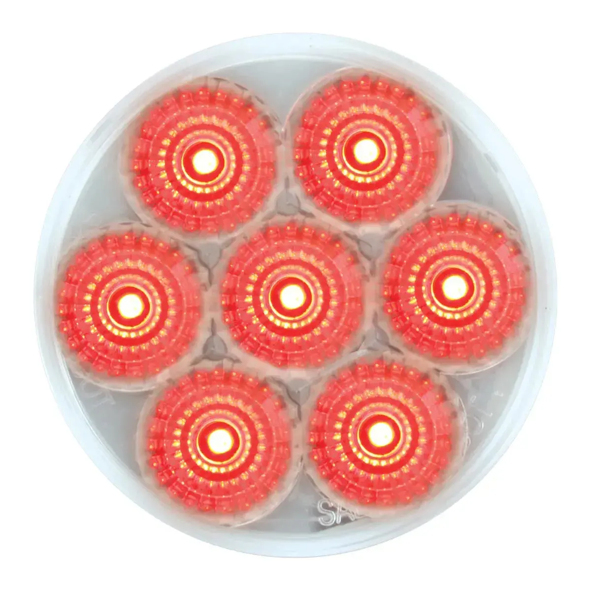 76668 2.5" Low Profile Spyder Red/ Clear 7 Led Dual/3Wires Light 1