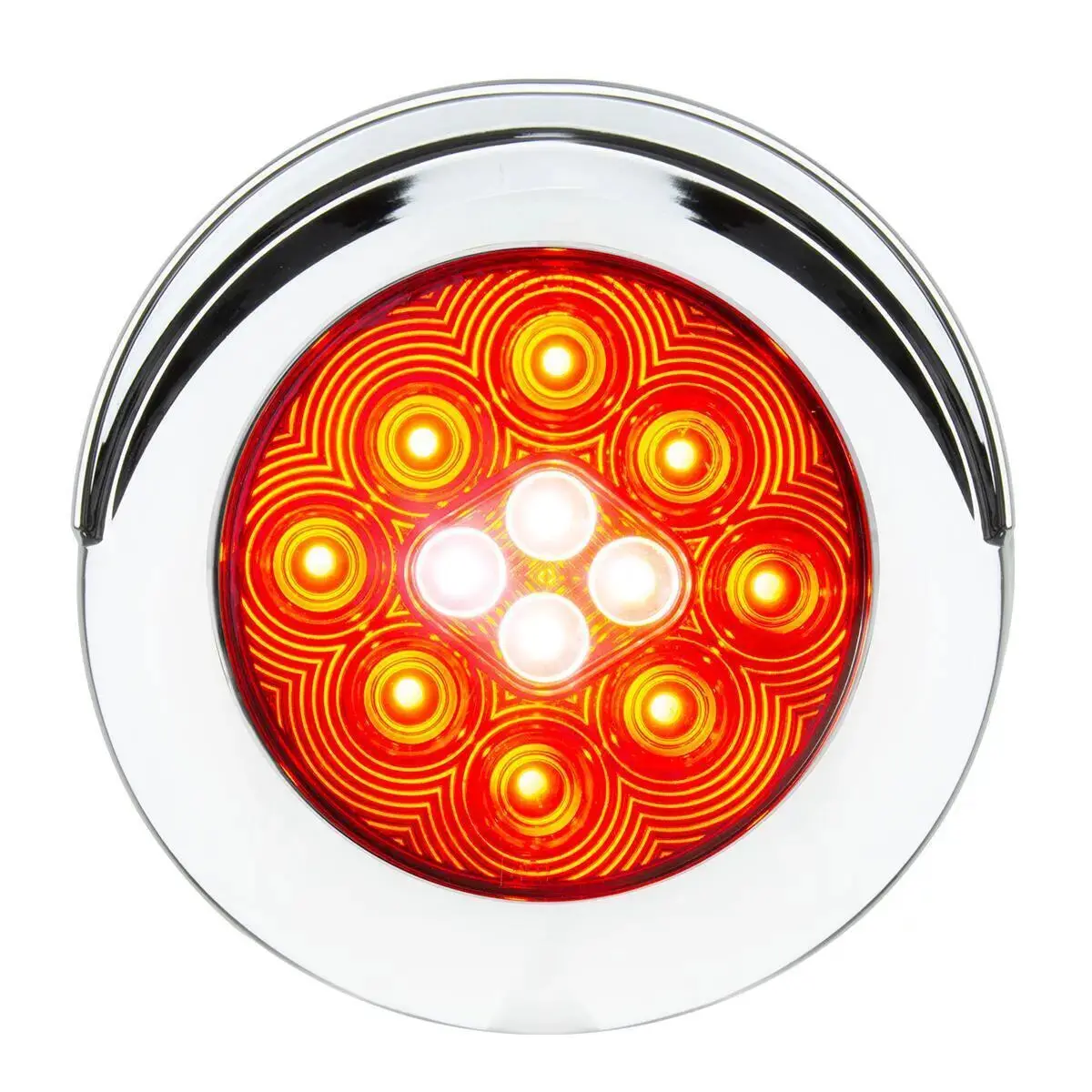 76717 Combo Series 4" Combo Led Flange Mount Light W/ Twist-On Bezel, Red/White/Clear 1