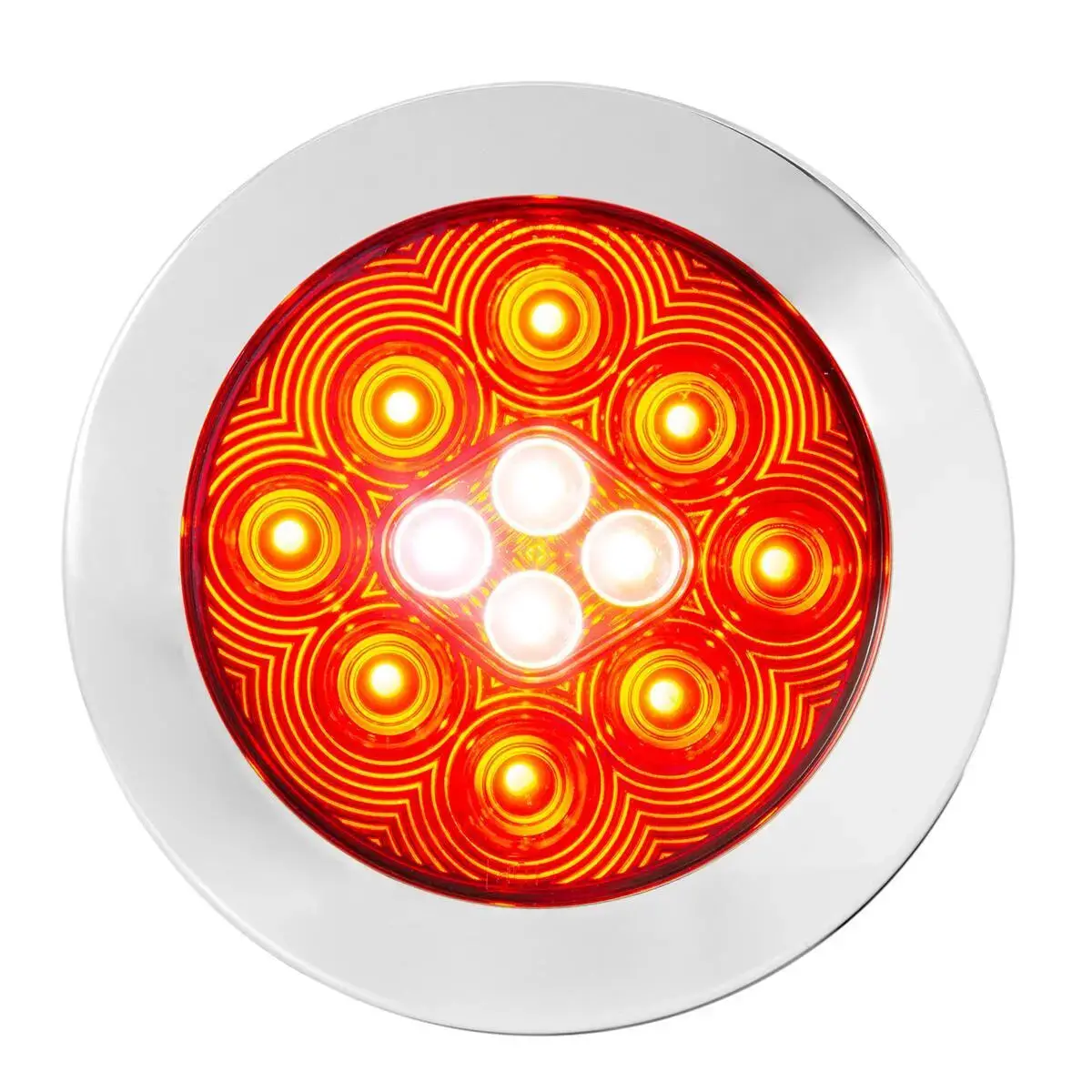 76719 Combo Series 4" Combo Led Flange Mount Light W/ Twist-On Bezel, Red/White/Clear 1