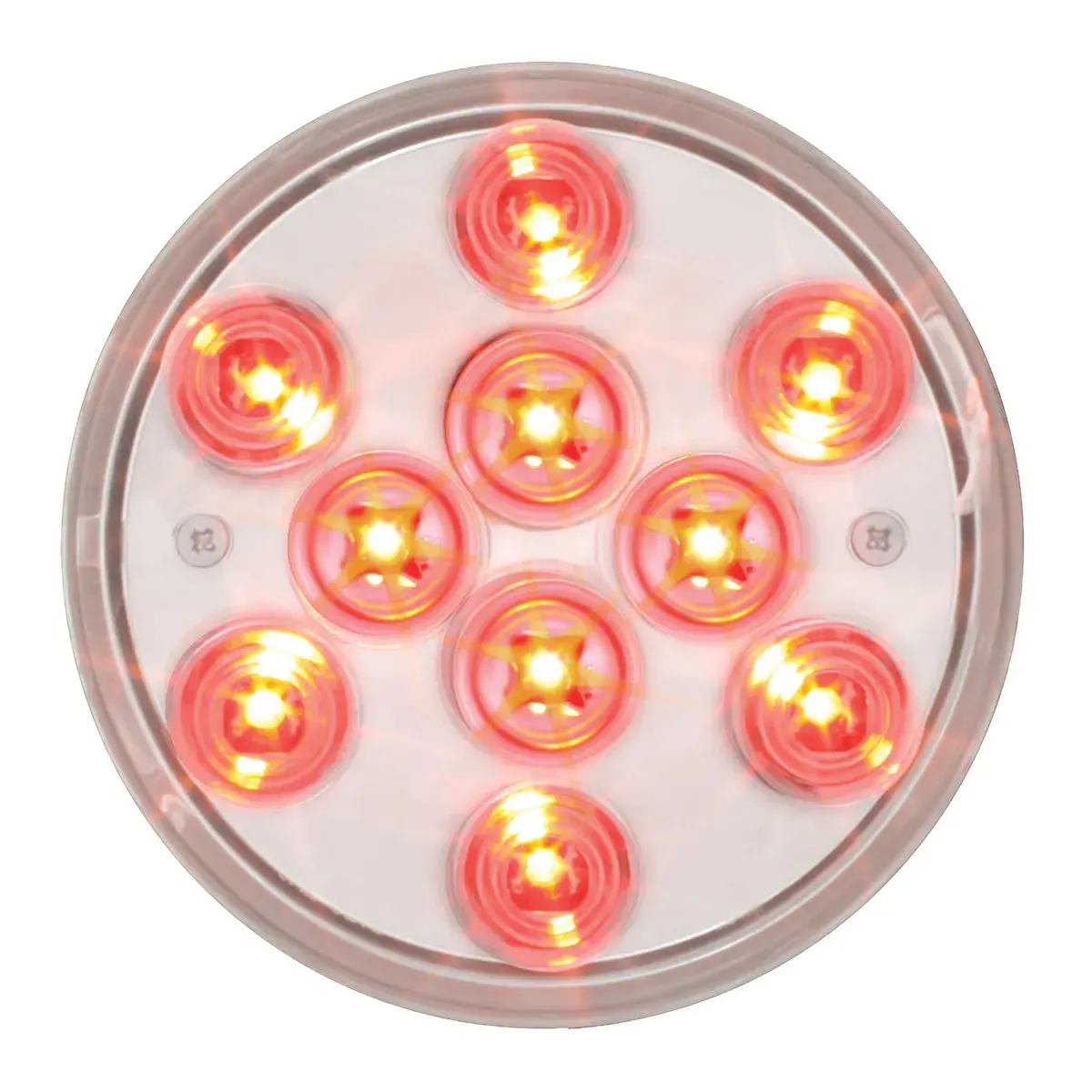 76843 Mega 10 Plus Series 4" Led Light, Red/Clear 1
