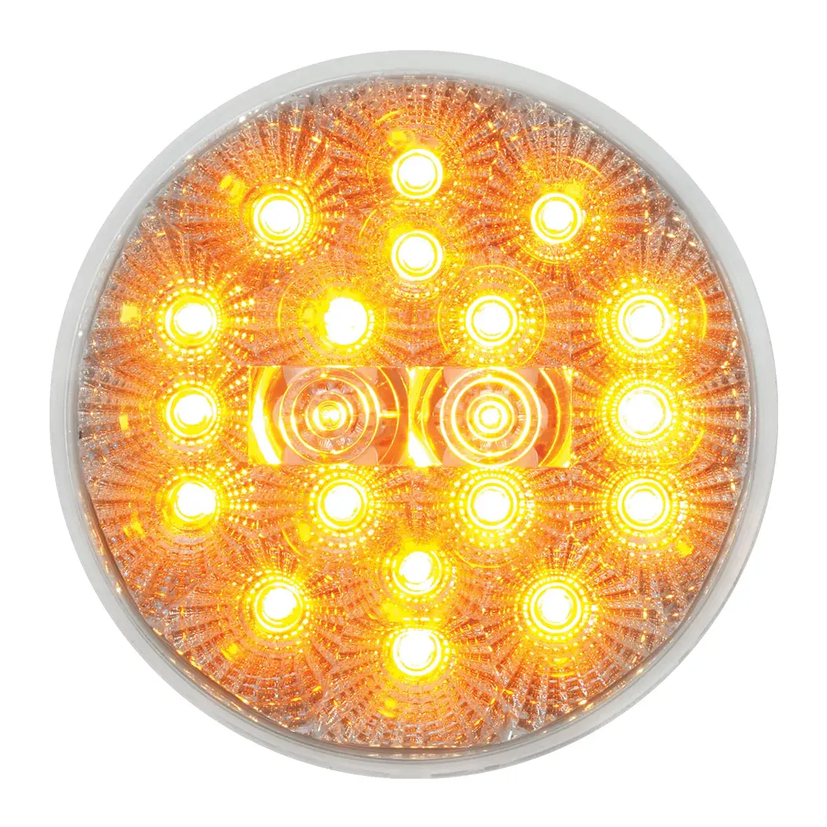 #77091Bp  4" Low Profile Spyder Amber 20 Led Light, Clear Lens 1
