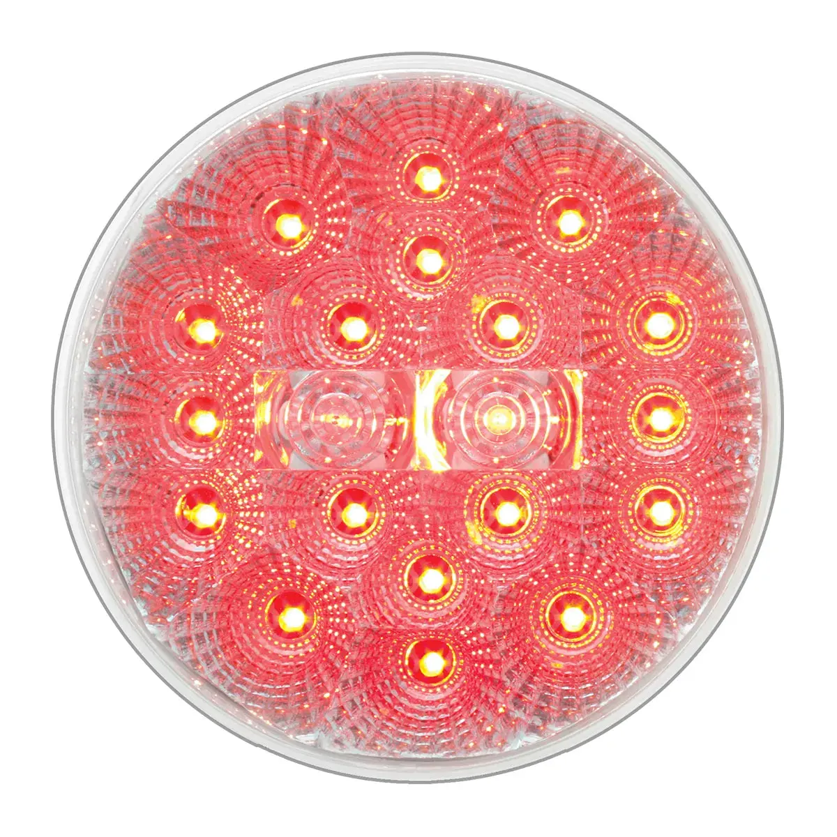 #77094Bp   4" Low Profile Spyder Red 20 Led Light, Clear Lens 1