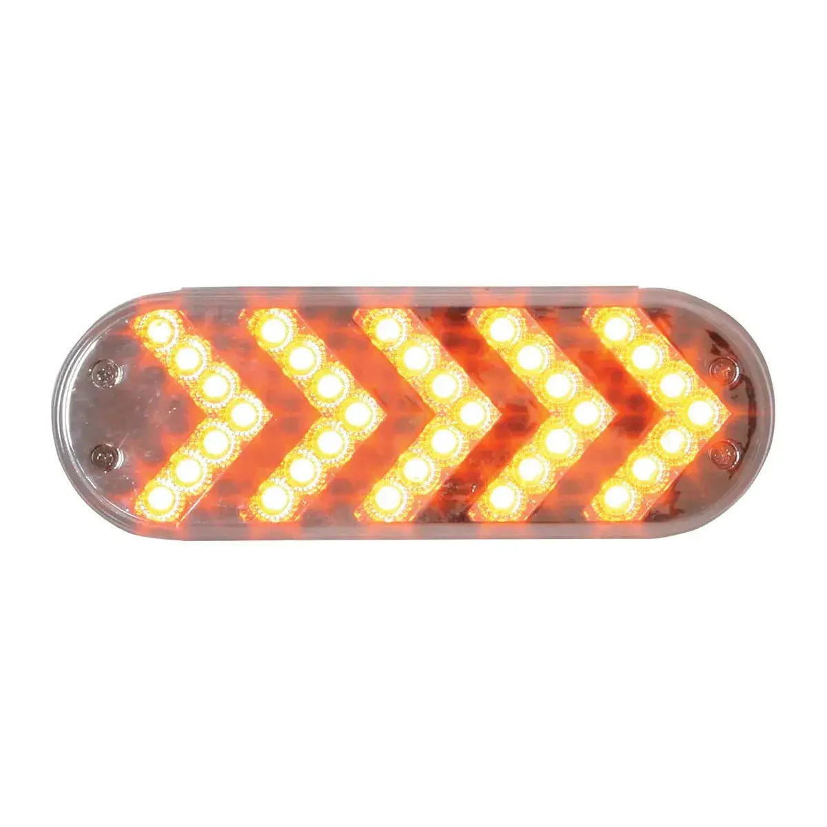 #77125 Oval Amber Sequential 5-Arrow Spyder 35Led Light, Clear Lens 1