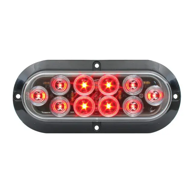 77433 Mega 10 Series Oval Led Light, Red/Clear 1