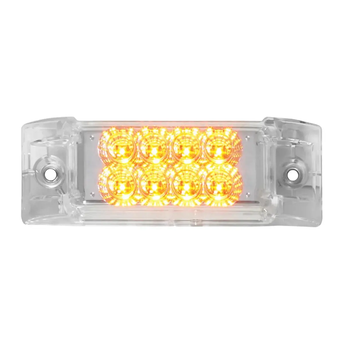 77661 Rect. Spyder Amber/Clear 8-Led Marker Sealed Light 1