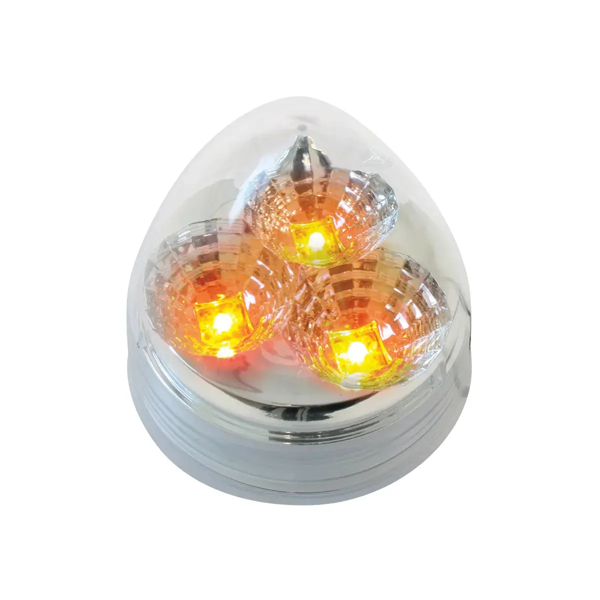 77691 2.5" Spyder Amber Beehive 3 Led Light, Clear Lens 1