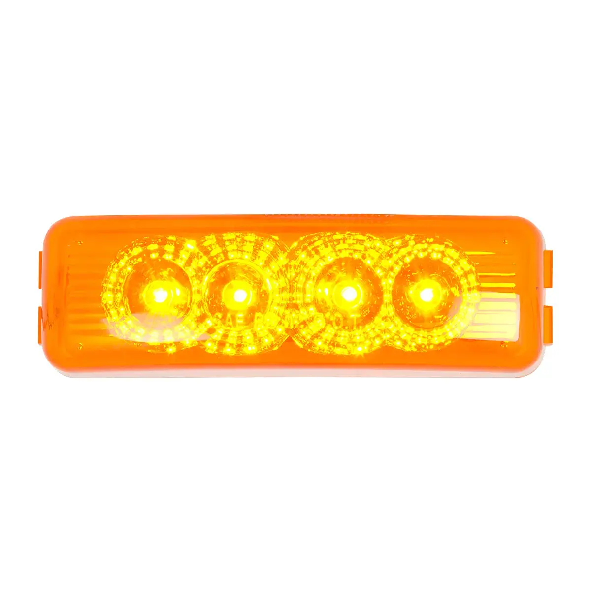 77960 Rect. Spyder Amber 4 Led Light Amber Lens 1