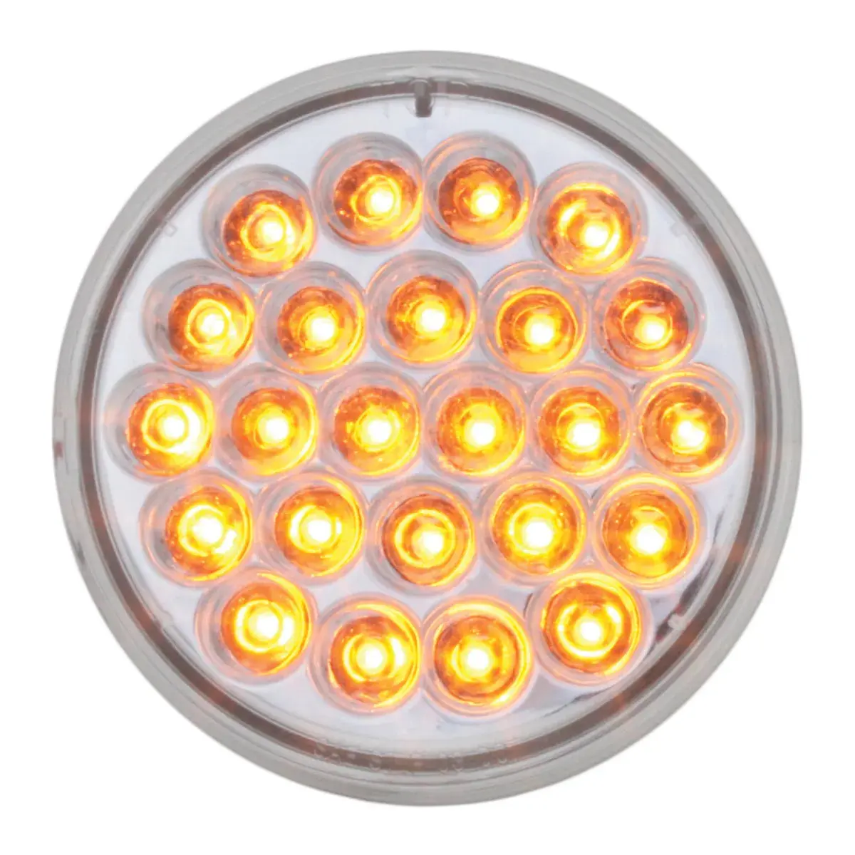 76461 #1 4" Pearl Amber/Clear 24Led Strobe Sealed Light, 9~36V 1