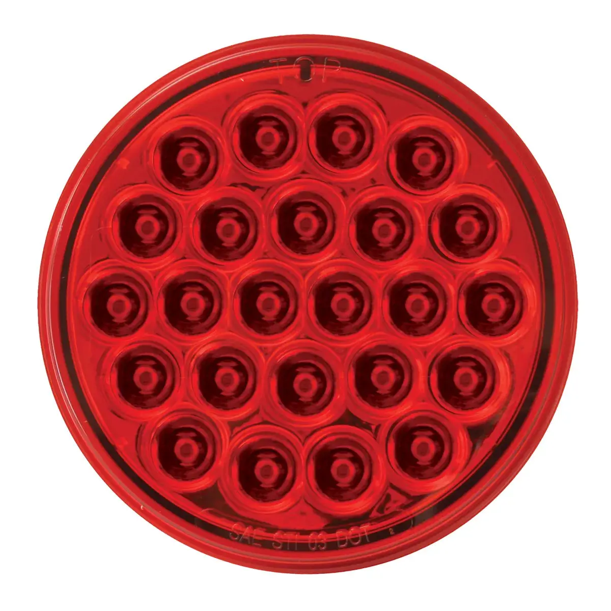 4" Pearl Red Led Light W/#1157 Bulb Base, Red Lens 1