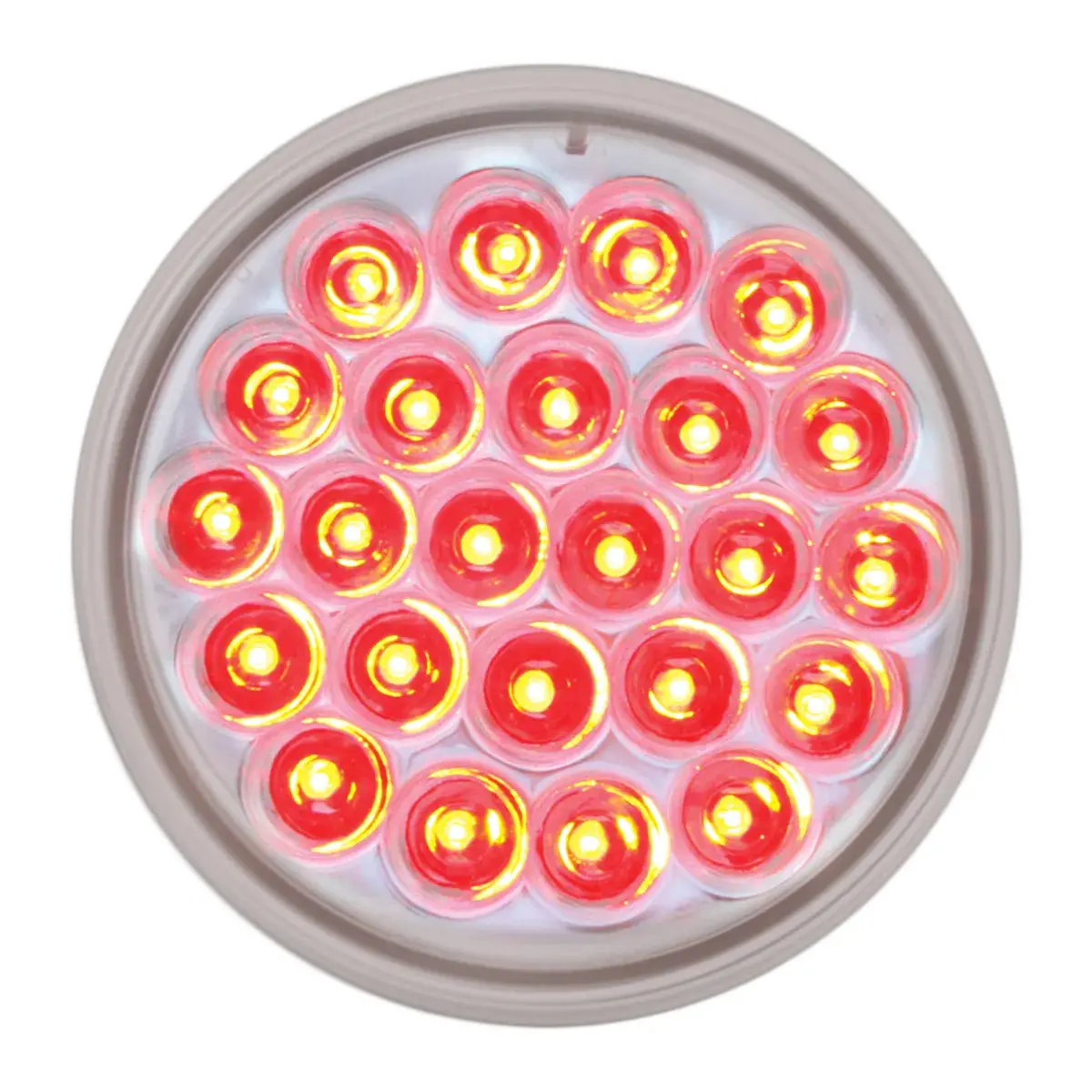 76465 #1 4" Pearl Red/Clear 24Led Strobe Sealed Light, 9~36V 1