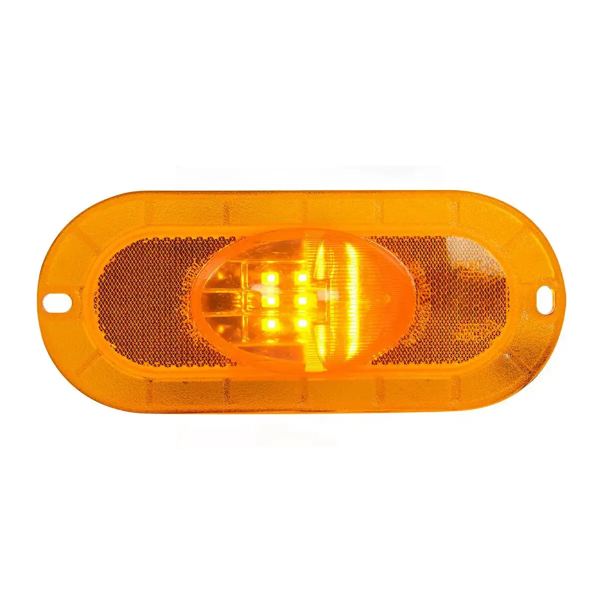 79998 Oval Amber/Amber Side Marker/ Turn 9 Led Light W/Reflex Lens 1