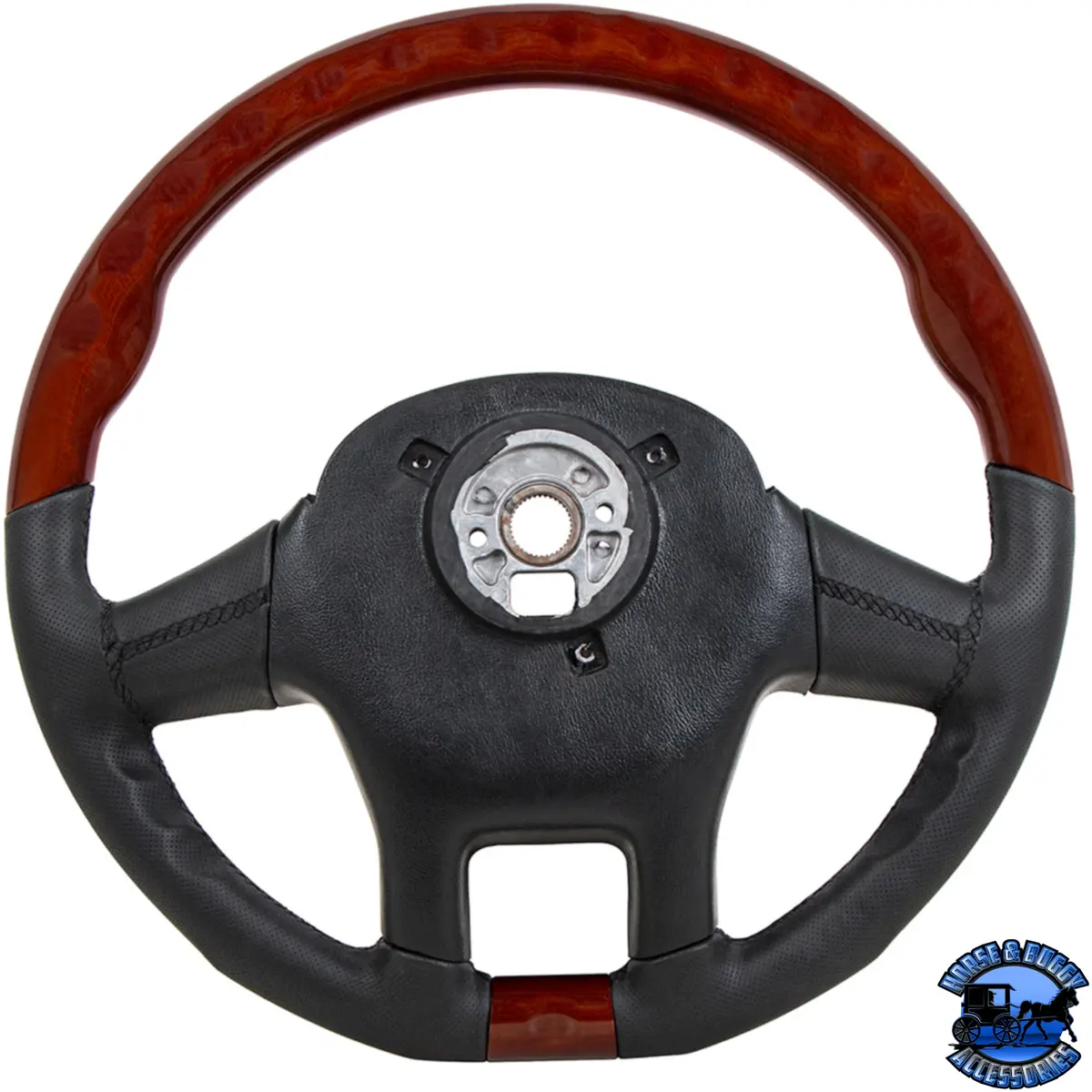18" Yourgrip Leather And Wood Steering Wheel For 2012-2021 Peterbilt 579 & 2013-2021 Kenworth T680 #88190 1