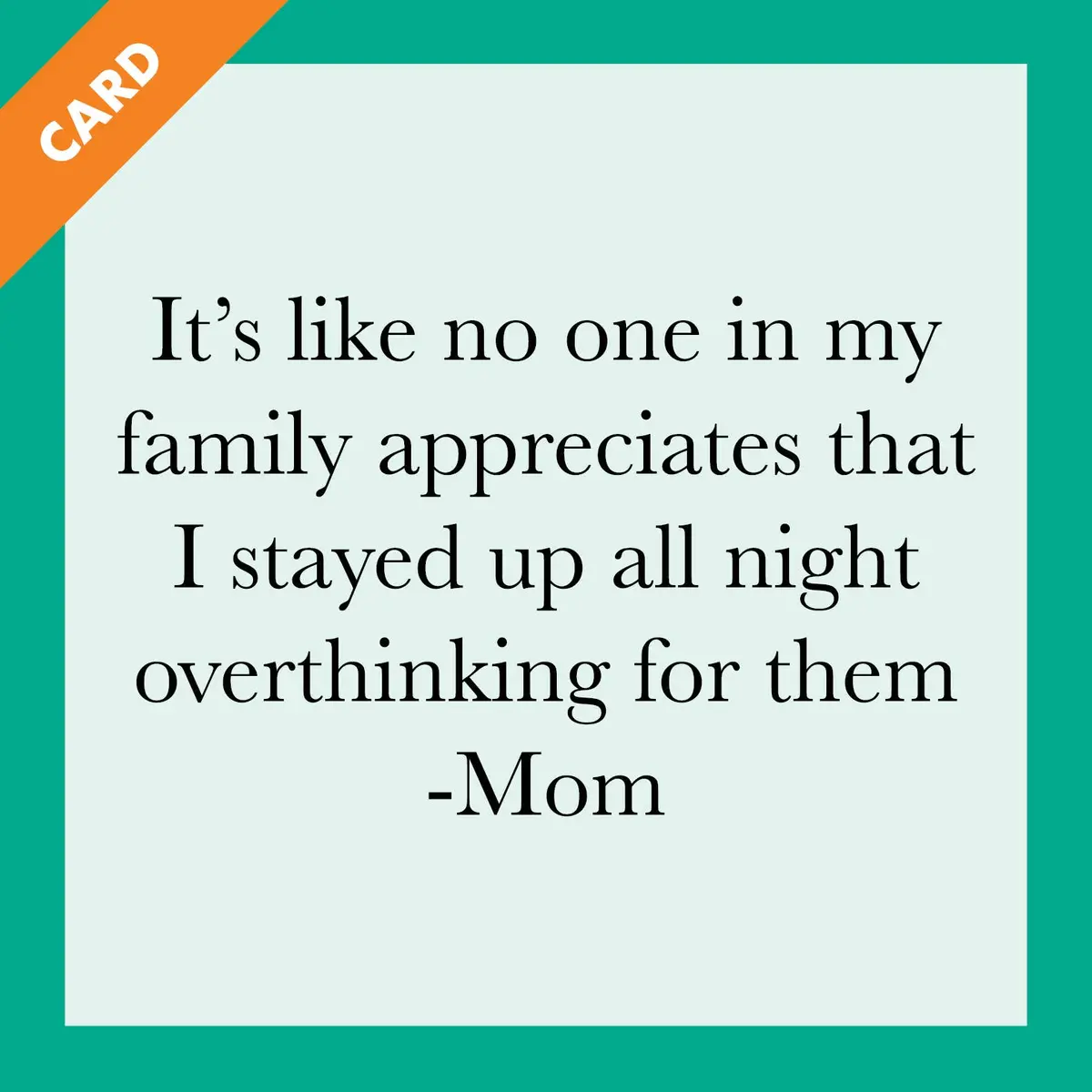Card Overthink Mom | Funny Gift | Kitsch Greeting Cards 1