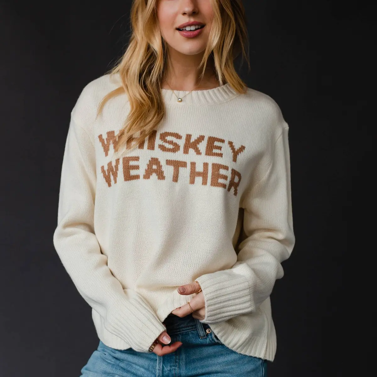 Whiskey Weather Sweater In Ivory 1