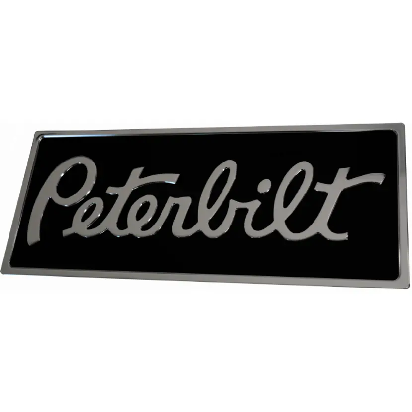 Peterbilt Rectangular Black Chrome Engraved Emblem (190) 1