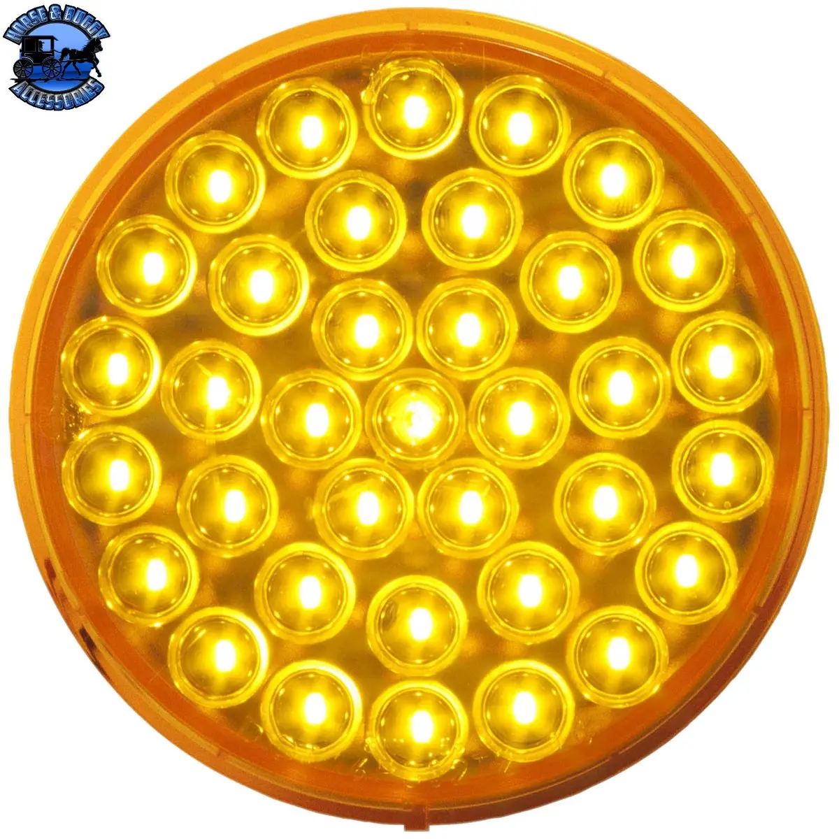 Piranha ® Led 4 Inch Round Rear Turn Signal; Amber W/Adapter Plug; Bulk Pack 1