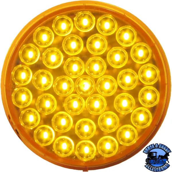 M817a-36 4" Amber Led Front Park & Turn, Round, 36 Diode Amp Housing Grommet-Mount 1