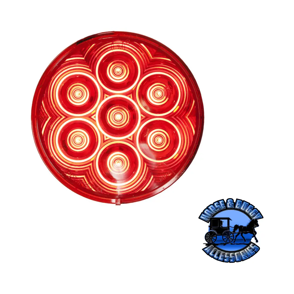 817Kr-7 4" Red Led Stop/Turn/Tail, Round, Amp, Grommet-Mount, Kit 1