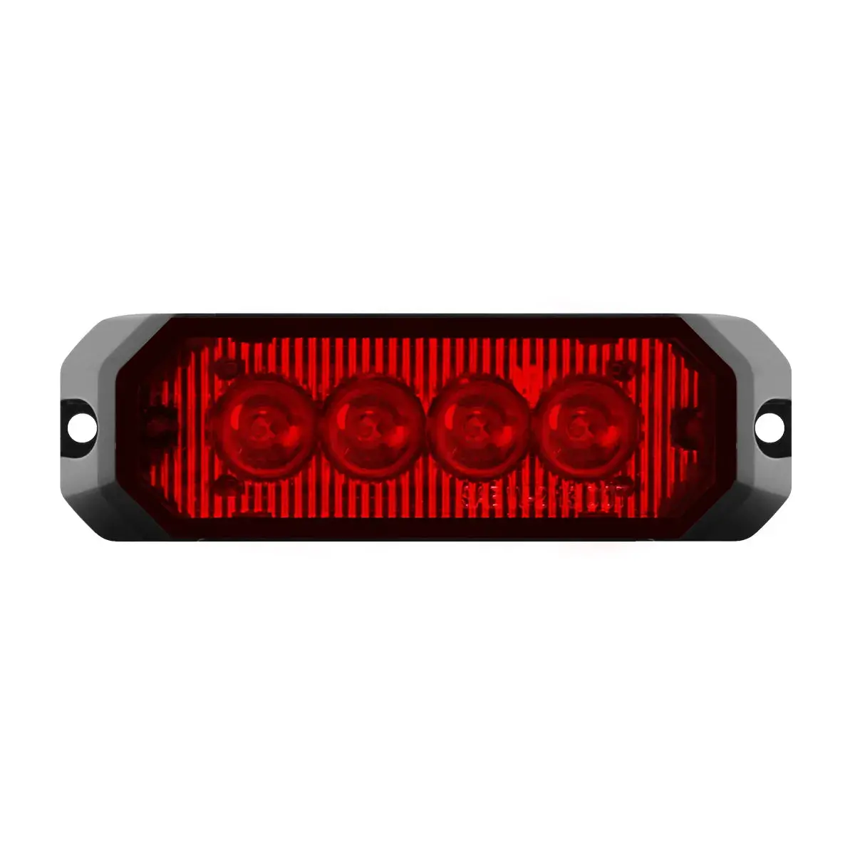 4" Medium Rectangular High Power Led Strobe Light, Red/Red #81802 1