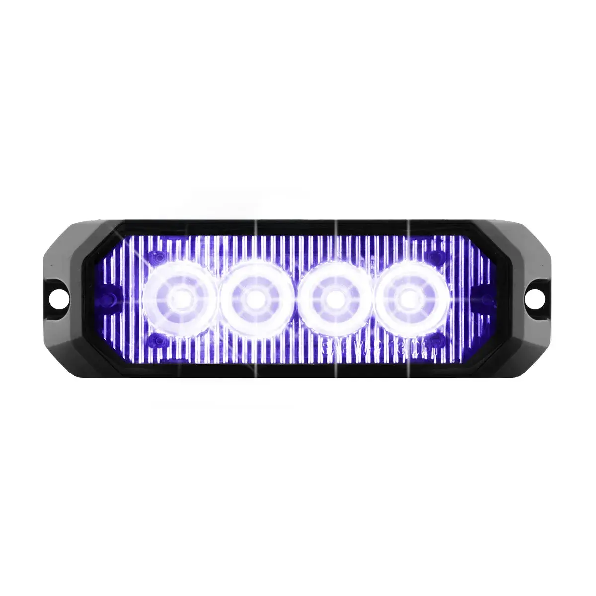 4"  Medium Rectangular High Power Led Strobe Light, Blue/Clear 1