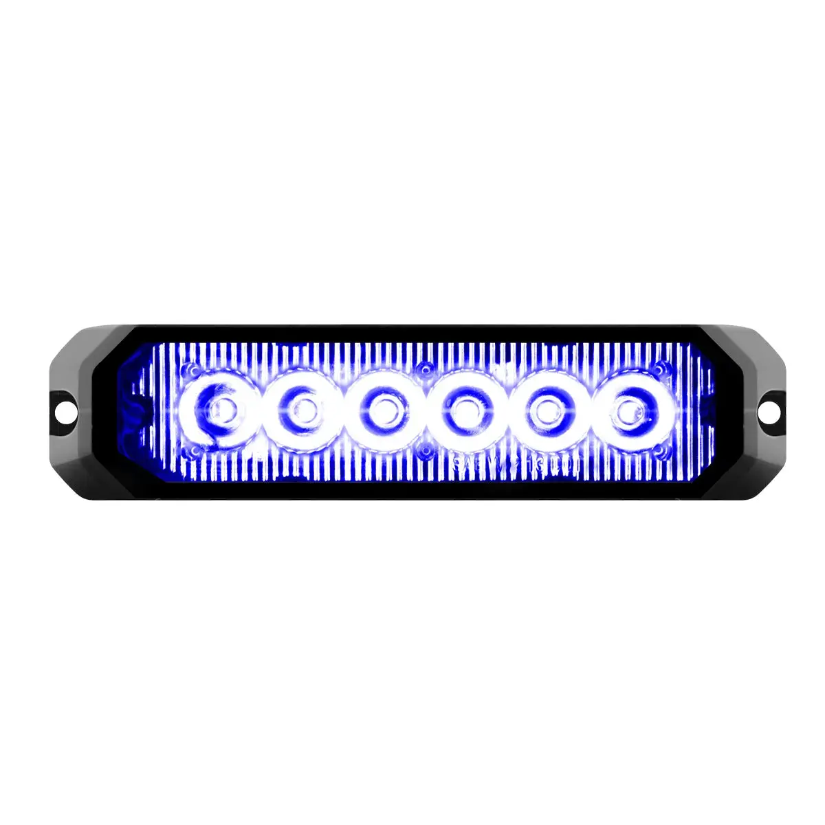 5" Medium Rectangular High Power Led Strobe Light, Blue/Clear 1