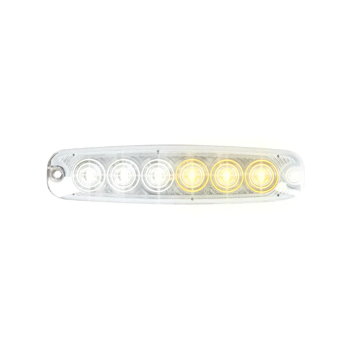5-1/8" Ultra Thin Amber/White 6 Led Strobe Light, 14 Modes 1