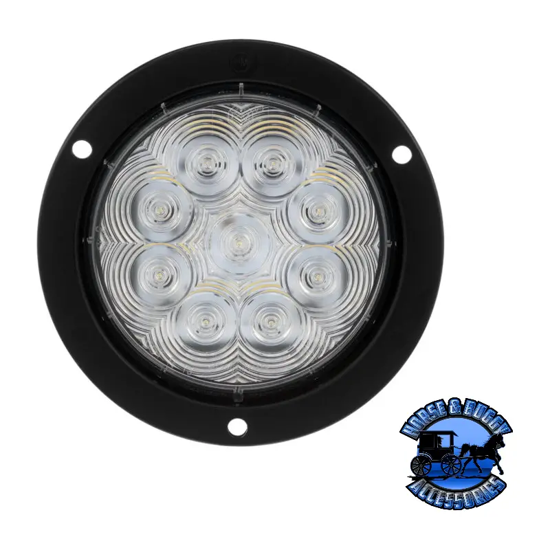 818C-9 4'' White Led Back-Up Light, Round, Amp Housing Flange-Mount 1
