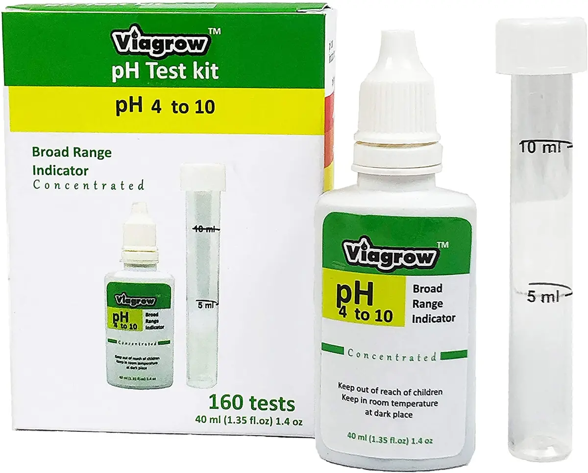 Viagrow Ph Kit 1.4 Oz. Organic Nutrient Solution Tester Concentrate Application With Dropper And Testing Vial 48-Case 1