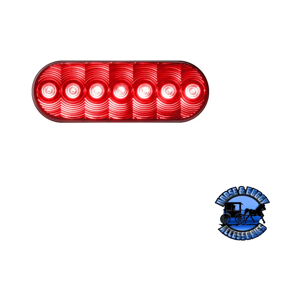 820Kr-7 6.5″X2.25″ Red Led Stop/Turn/Tail, Oval, Amp, Grommet-Mount Kit 1