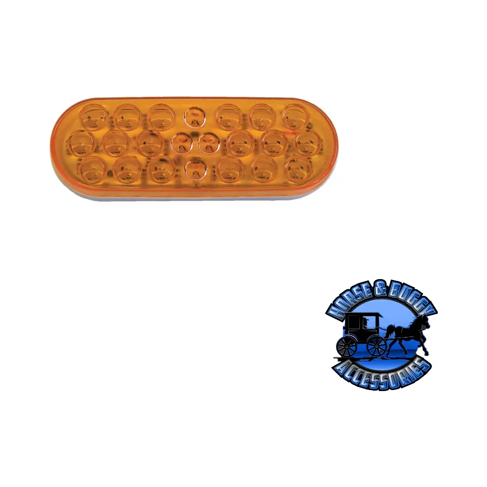 821A-22 6.5"X2.25" Amber Led Front Park & Turn, Pl3 Housing, Grommet-Mount 1