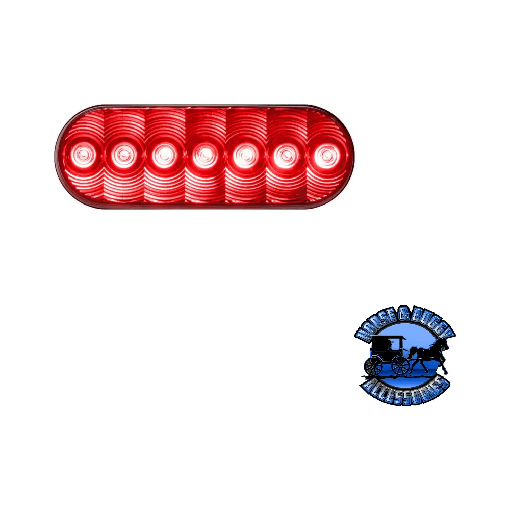 821R-7 6.5"X2.25" Red Led Stop/Turn/Tail, Oval, Grommet-Mount 1