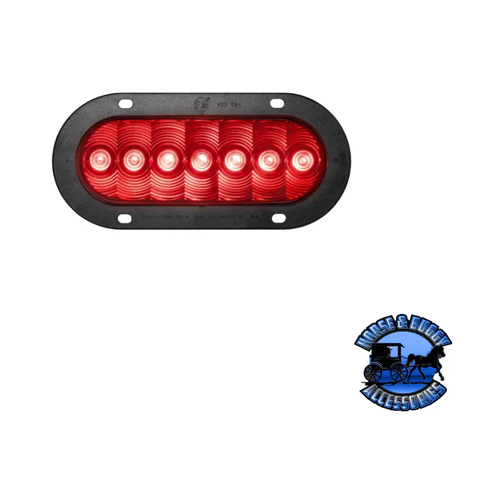 822R-7 7.88"X3.63" Red Led Stop/Turn/Tail, Oval, Flange-Mount 1