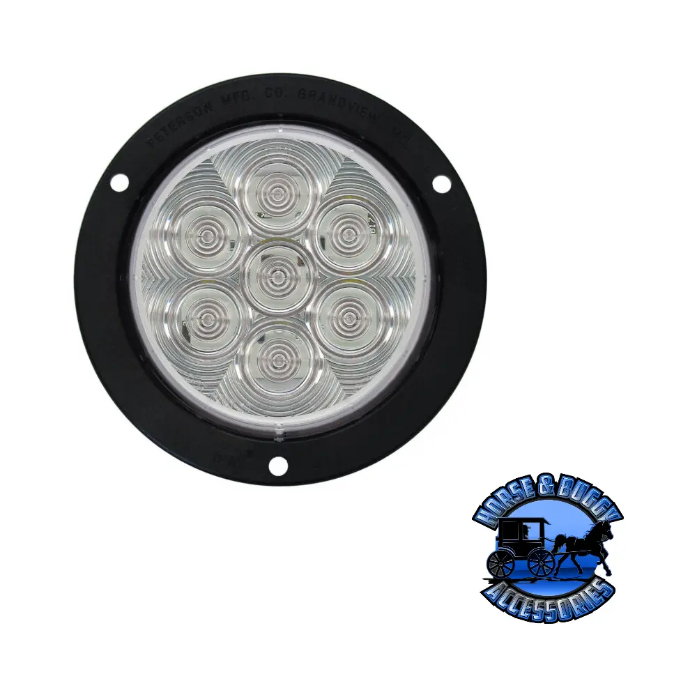 824C-7 4" White Led Back-Up Light, Round, Flange-Mount 1
