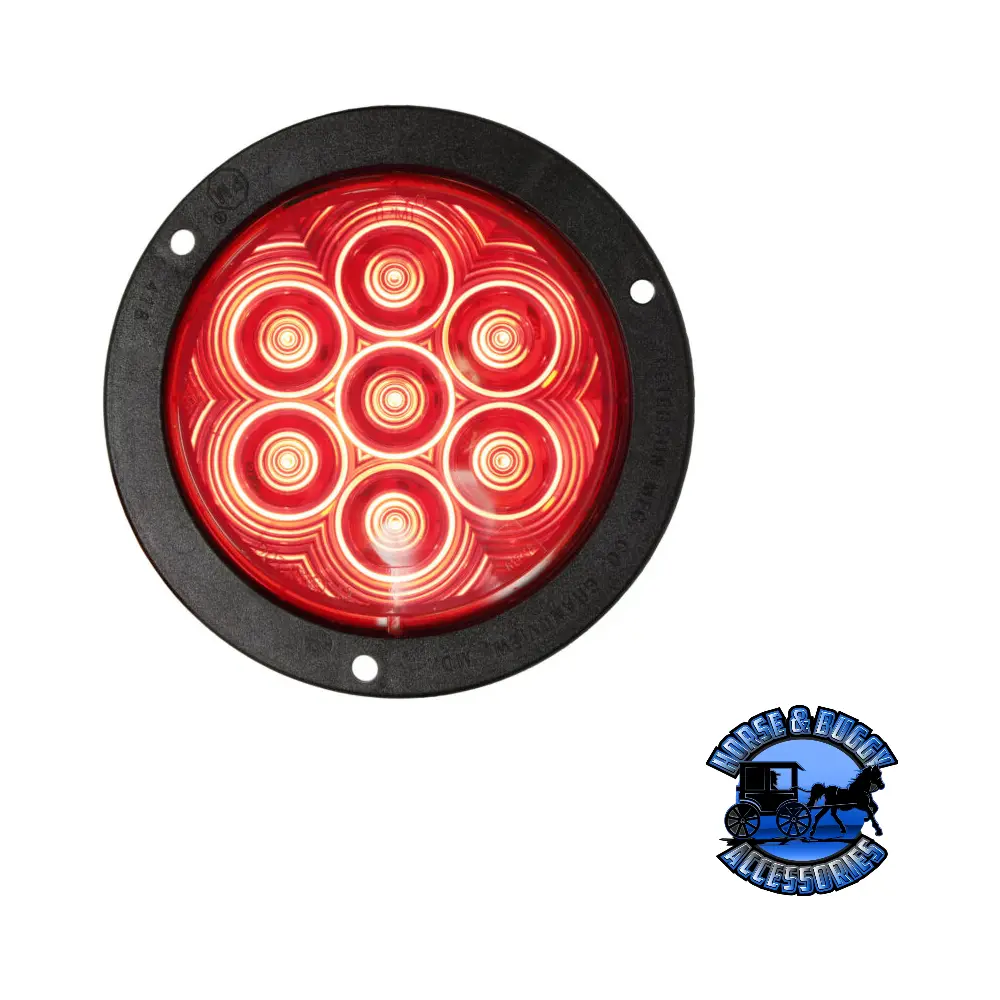824R-7 4" Red Led Stop/Turn/Tail, Round, Flange-Mount 1