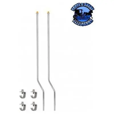 Stainless Bumper Guide Kit With Watermelon Lens Top - Amber Lens (Pair) #86068 1