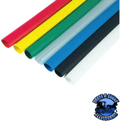 Up-98017 1/4" I.D. Black Heat Shrink Tubing, (6) 4" Pcs. 1