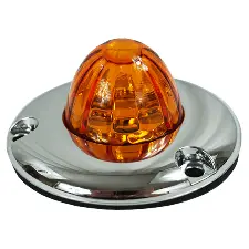 Legendary 1-1/2 Inch Watermelon Light W/ Flat Bezel- Amber Led / Amber Glass Lens 11002Aa-3 1