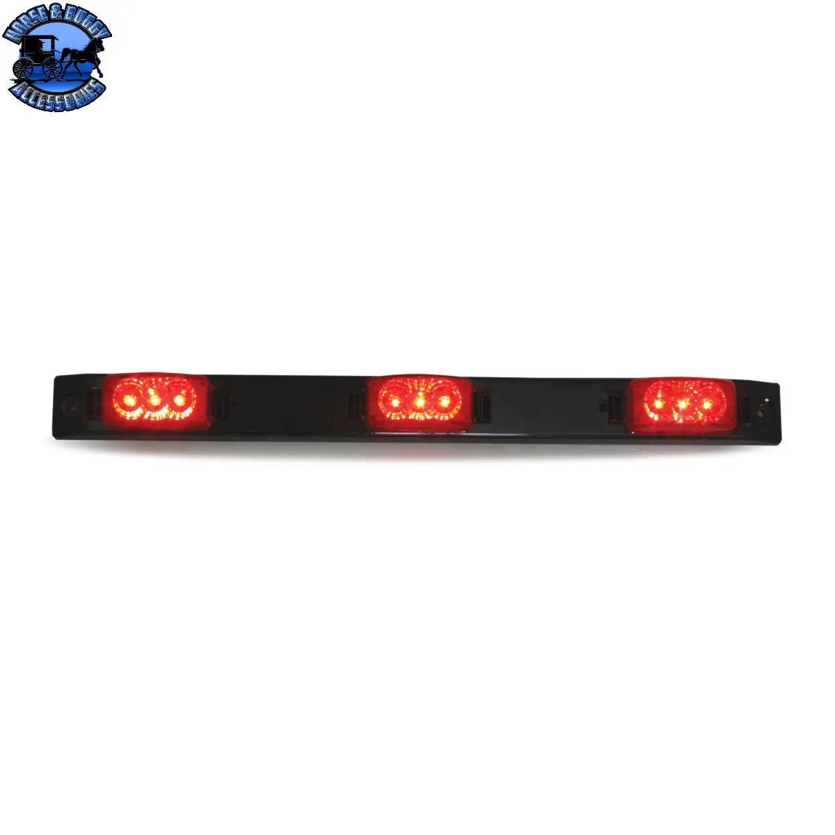 87091 Black Plastic Id Bar W/ 3 Spyder Red 3-Led Marker Lights 1