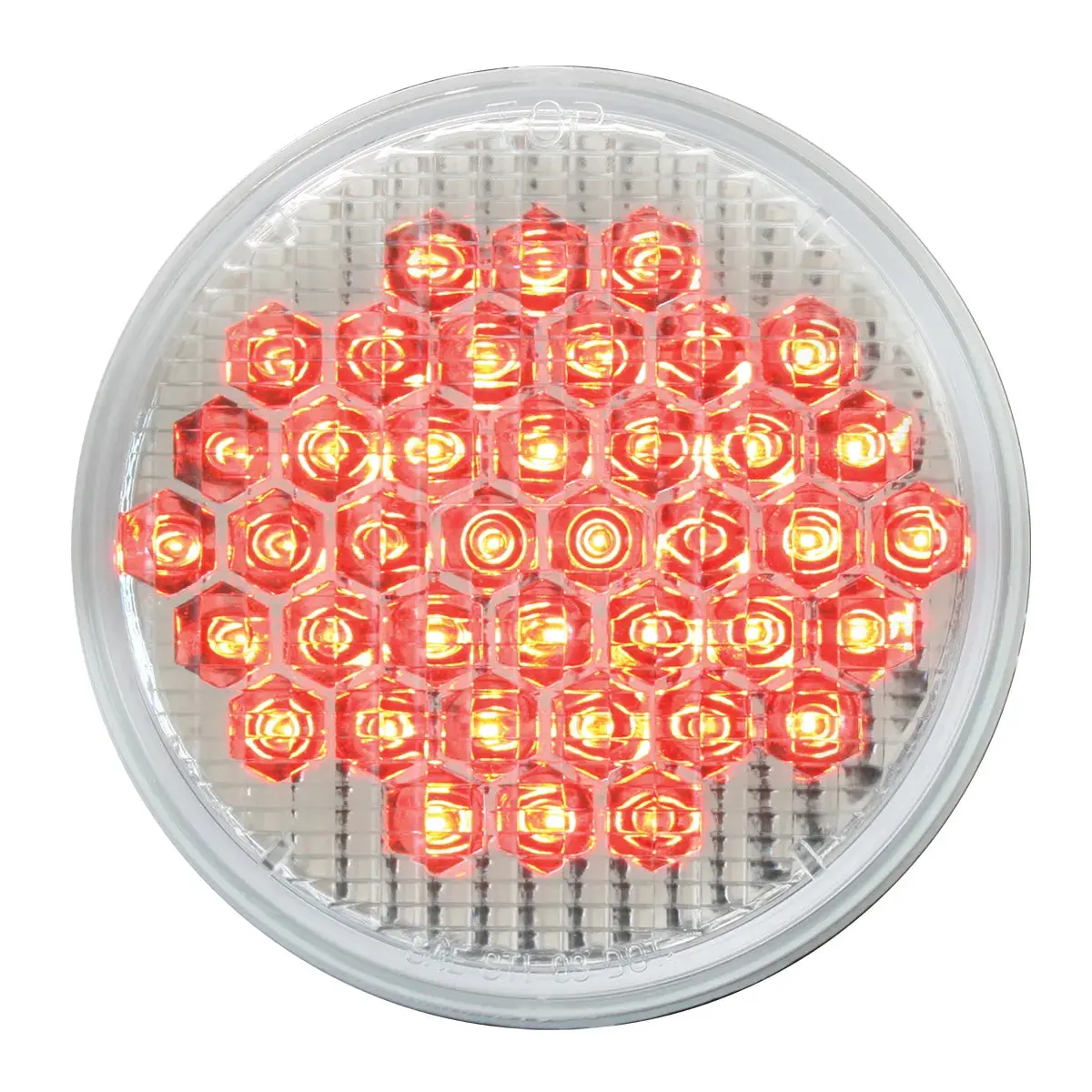 4" High Count Led Light, Red/Clear 1