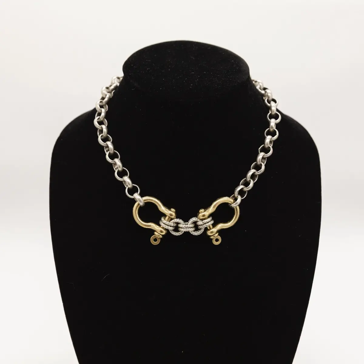 Brass Shackle Necklace By V2 Designs 1