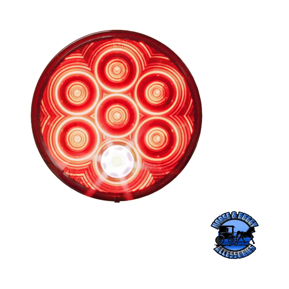 882K-7 4" Red And White Led Stop/Turn/Tail, & Back-Up Light, Round, Grommet-Mount W/ Plug, Kit 1