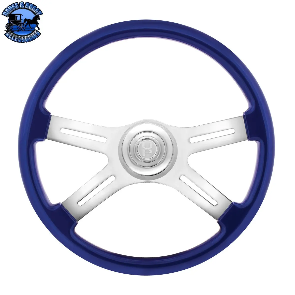 18" Candy Color 4 Spoke Steering Wheel With Chrome Horn Bezel And Horn Button (Choose Color) 1