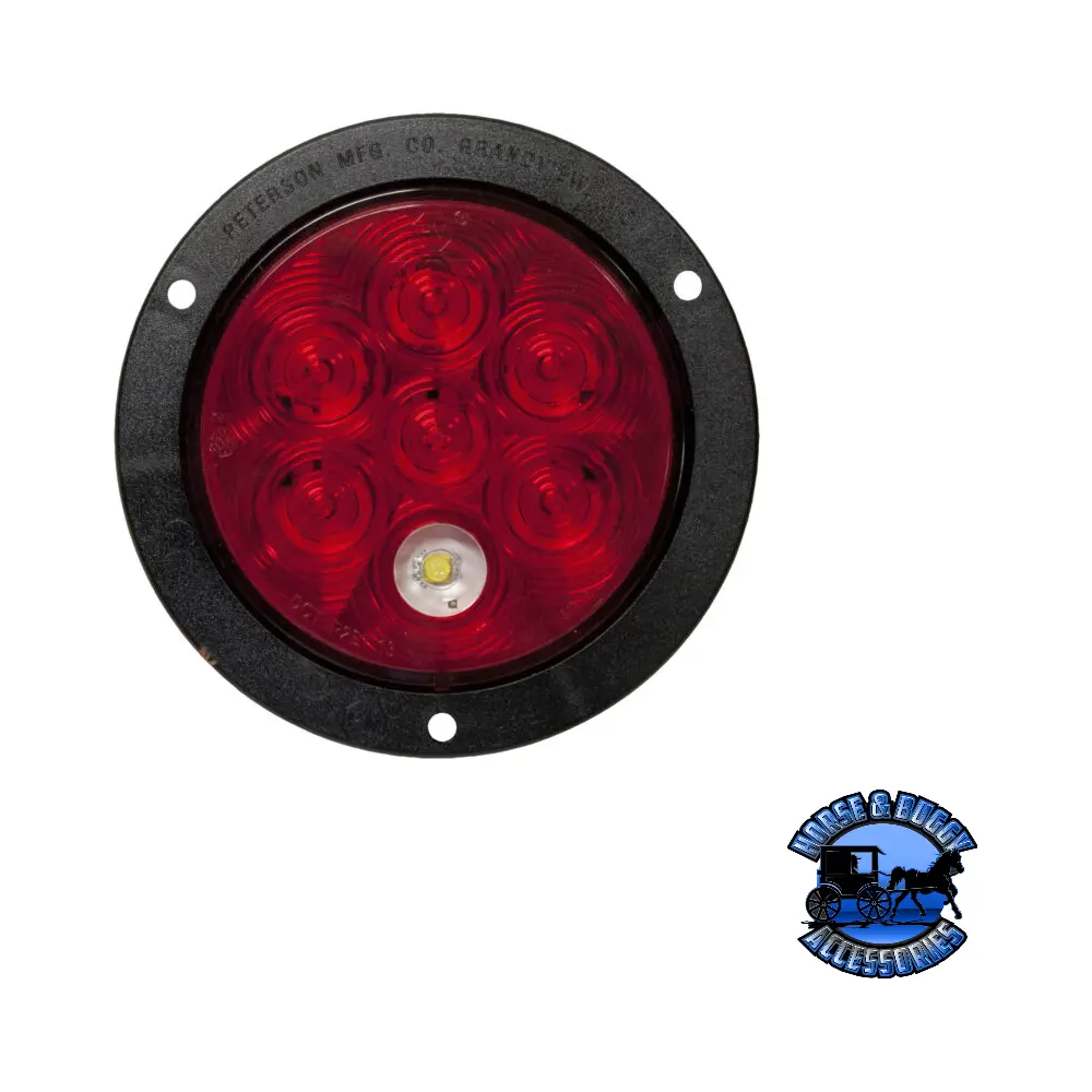883K-7 4" Red And White Led Stop/Turn/Tail, & Back-Up Light, Round, Flange-Mount W/ Plug, Kit 1