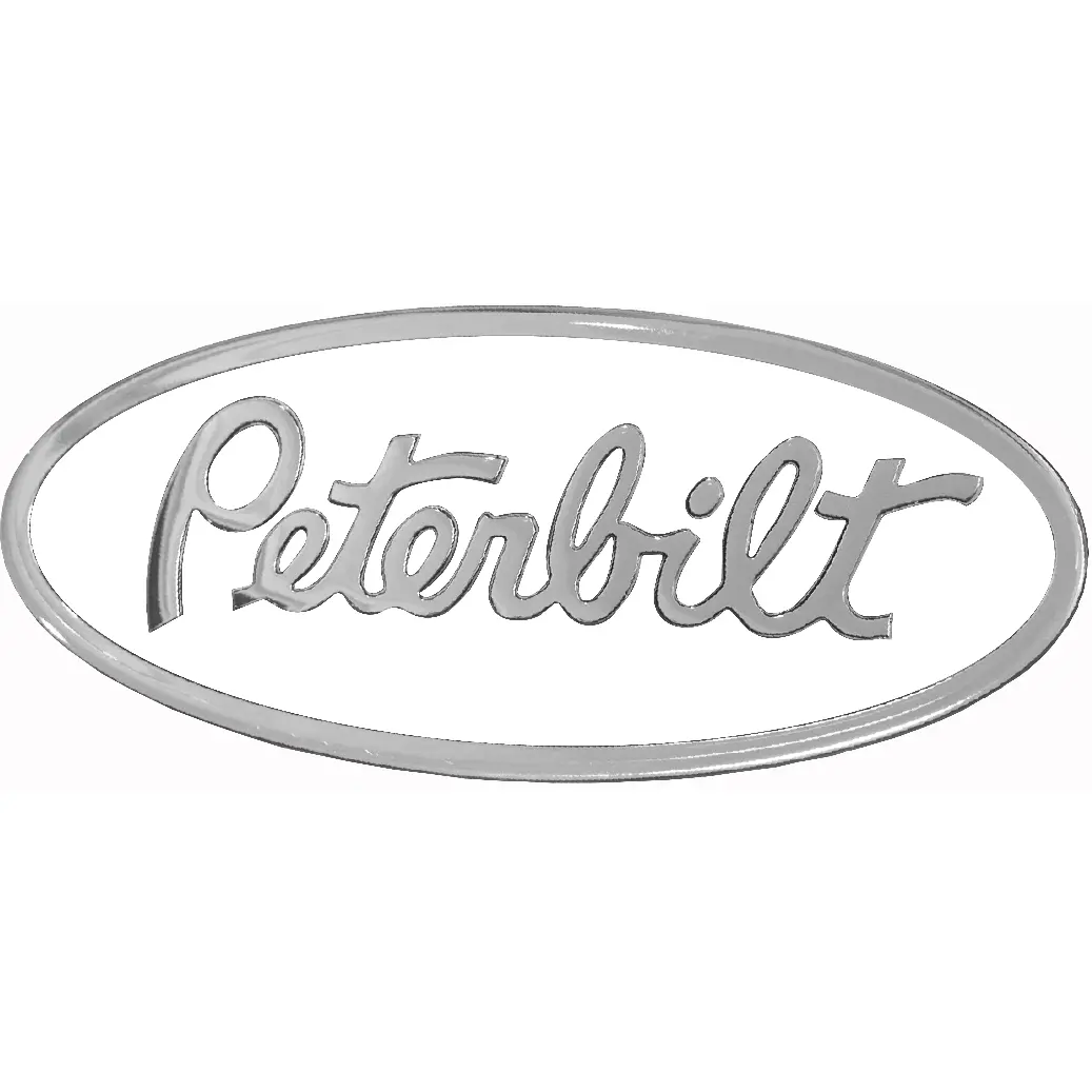 Peterbilt Engraved Emblem Oval White 108 1