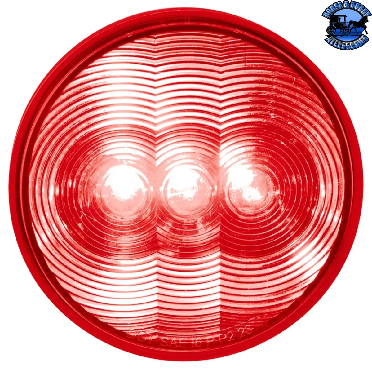 3 Led 4" Round Light (Stop, Turn, & Tail)-Red Led/Red Lens #38064B 1
