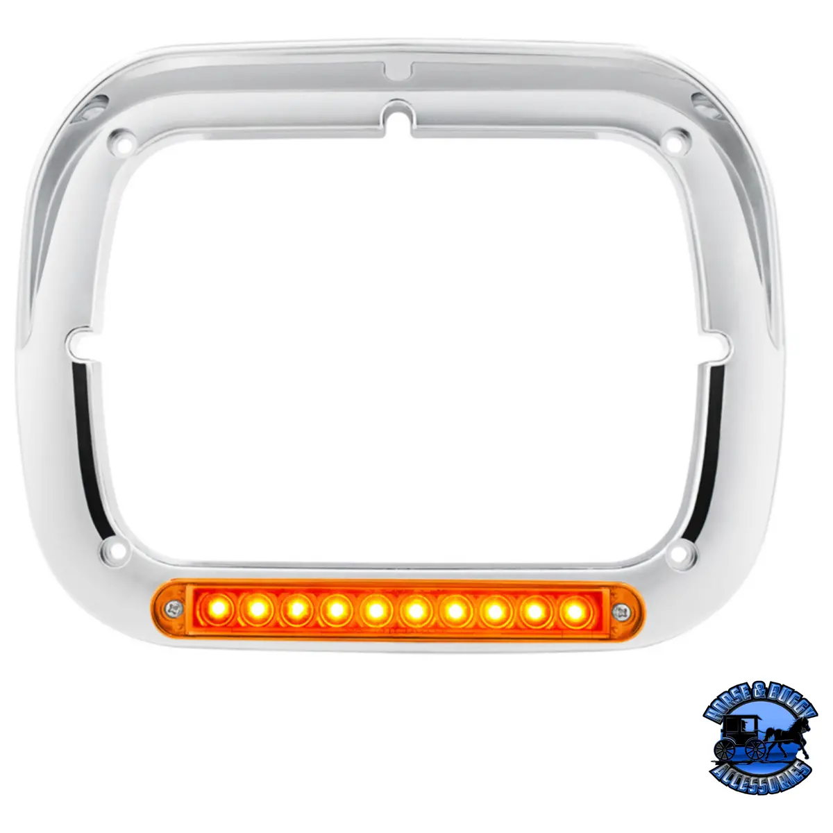 10 Led 5" X 7" Headlight Bezel With Visor (Choose Lens Color) 1