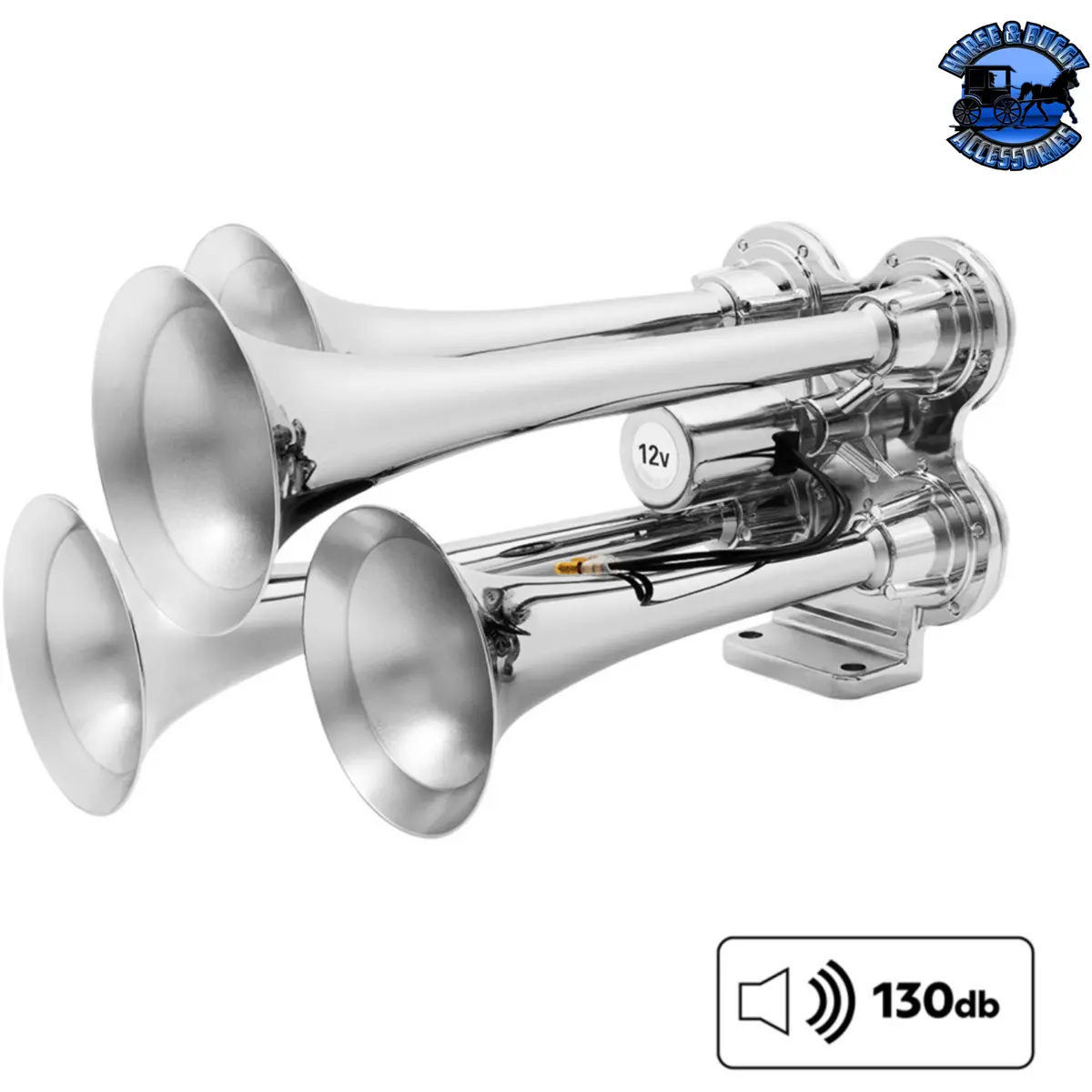 4 Trumpet Mini Train Horn (Choose Finish) 1